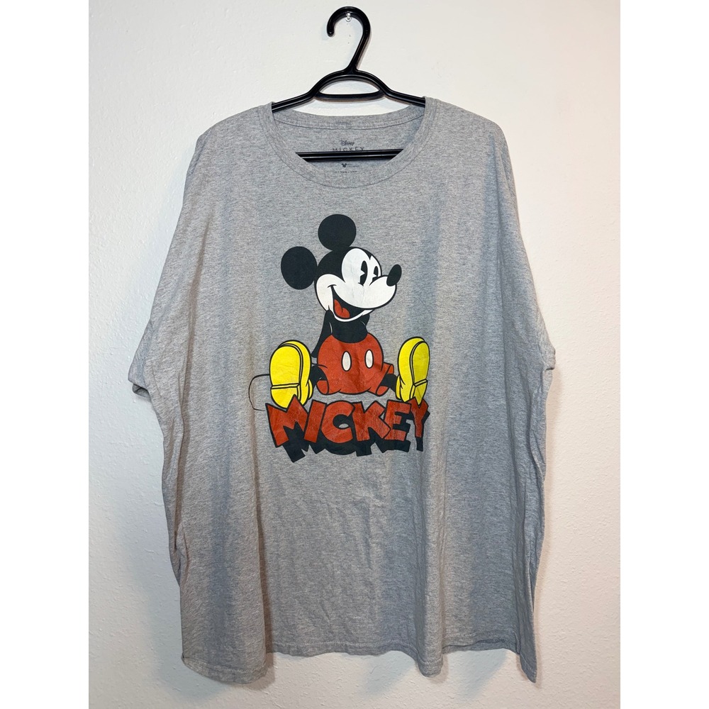 Disney Mickey Mouse Graphic T-Shirt Mens 3XL Gray Short Sleeve Crewneck Tee